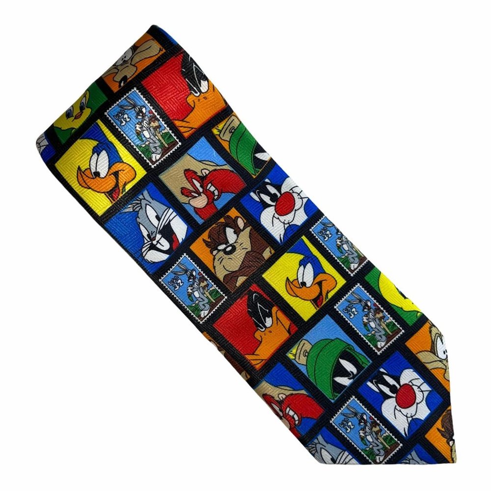 Vintage Looney Tunes Stamp Collection 1997 Necktie